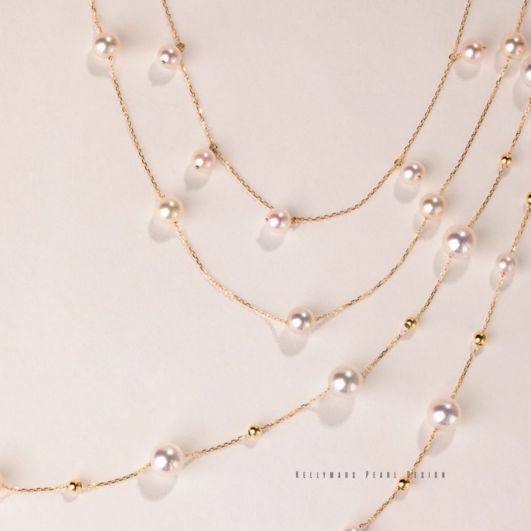 Hope – 4–6.5mm Japanese Akoya Pearl Necklace in 18K Solid Gold