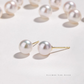 Niva – 5–7.5mm Japanese Akoya Pearl Stud Earrings in 18K Solid Gold