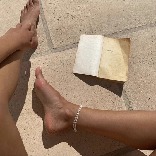 18K Gold-Filled Natural Freshwater Mini Pearl Anklet