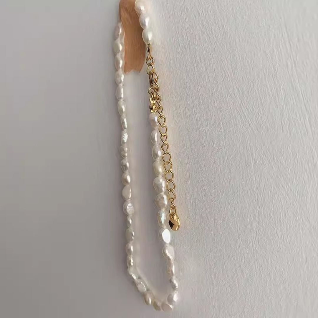 18K Gold-Filled Natural Freshwater Mini Pearl Anklet