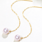 6mm-6.5mm 18K Solid Gold Janpanese Akoya Seawater Dangling Long Earrings - AAA Quality