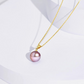 9mm-9.5mm 18K Solid Gold Natural Purple Edison Freshwater Pearl Pendant Necklace - AAA Quality