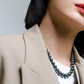 9mm-9.5mm 18K Solid Gold Black Tahitian Pearl Necklace - AAA Quality