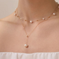 7mm-9.5mm 18K Solid Gold Janpanese Akoya Seawater Y Shaped Adjustable Pearl Pendant Necklace - AAA Quality