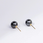 18K Solid Gold Tahitian Saltwater Pearl Stud Earrings 9mm-9.5mm AAAA Quality