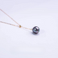 18K Solid Gold Tahitian Seawater Pearl Pendant Necklace AAAA Quaity