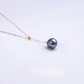 18K Solid Gold Tahitian Seawater Pearl Pendant Necklace AAAA Quaity