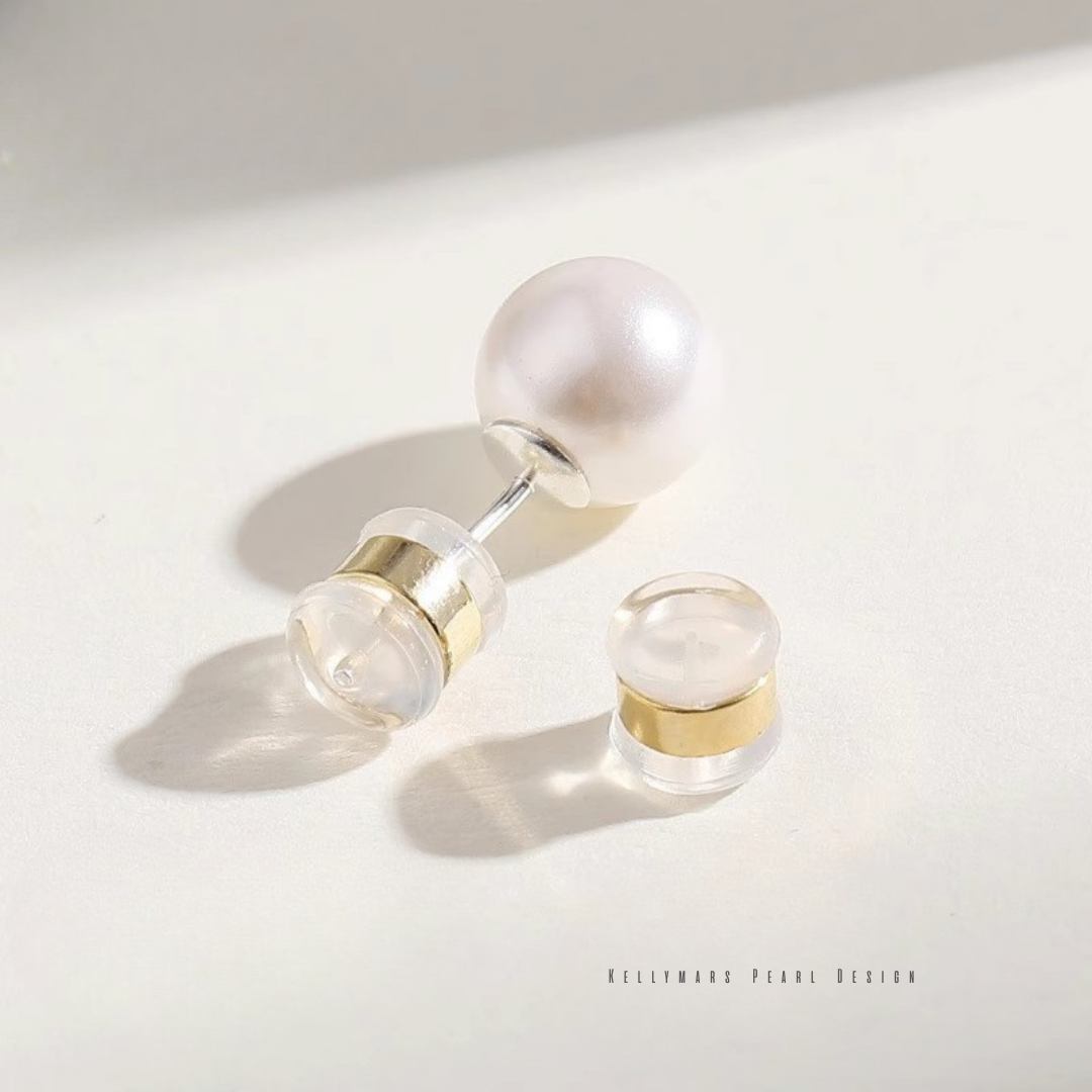 Isolde – 7–9mm 18K Gold Plated Natural Baroque Pearl Stud Earrings
