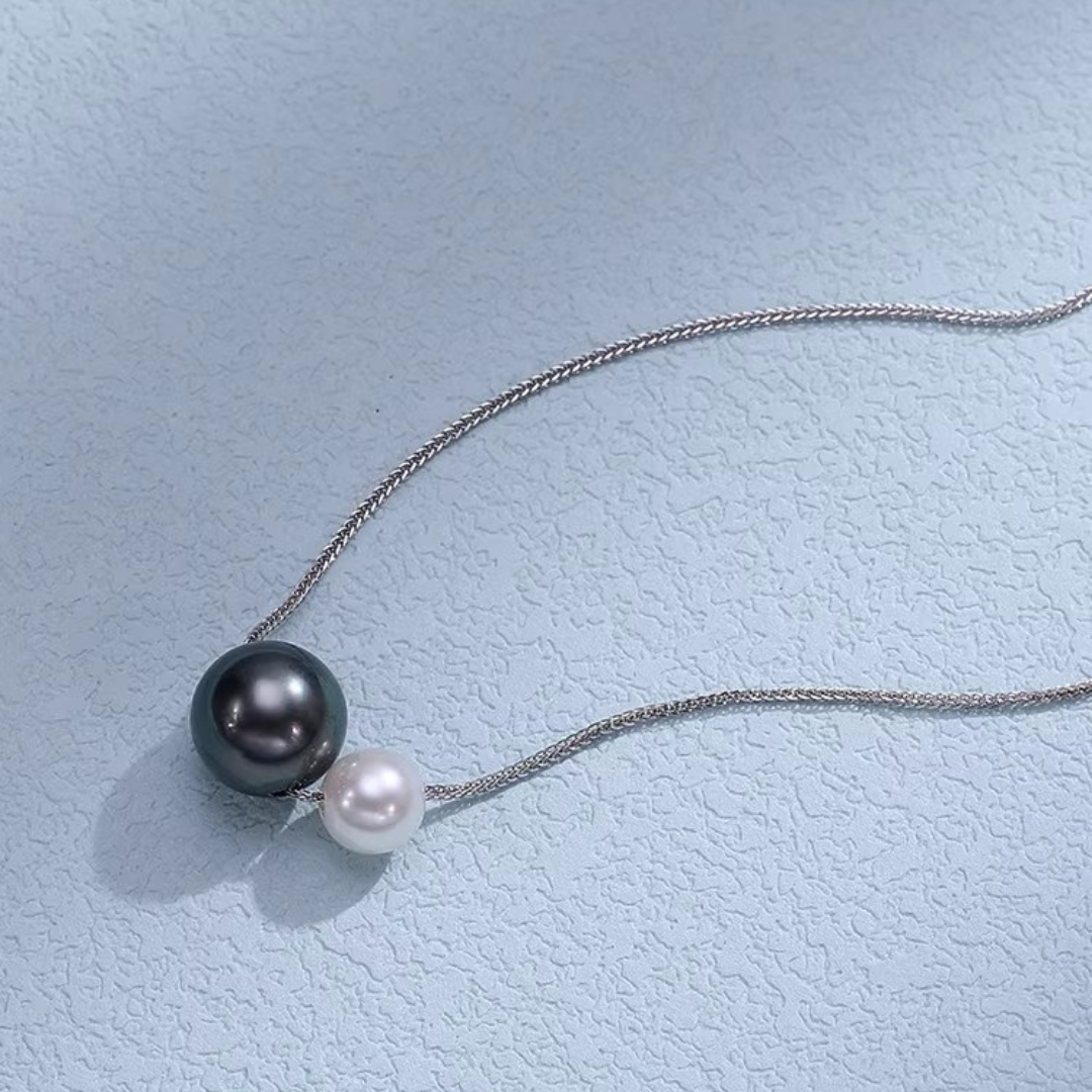 Minimalist Tahitian Pearl Statement Necklace AAAA Quality