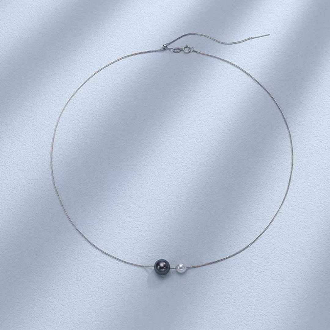 Minimalist Tahitian Pearl Statement Necklace AAAA Quality