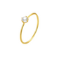 3mm-3.5mm 18K Solid Gold Natural Freshwater Pearl Engagement Ring - AAA Quality