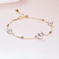 7mm-7.5mm 18K Solid Gold Janpanese Akoya Seawater Tincup Pearl Bracelet - AAA Quality
