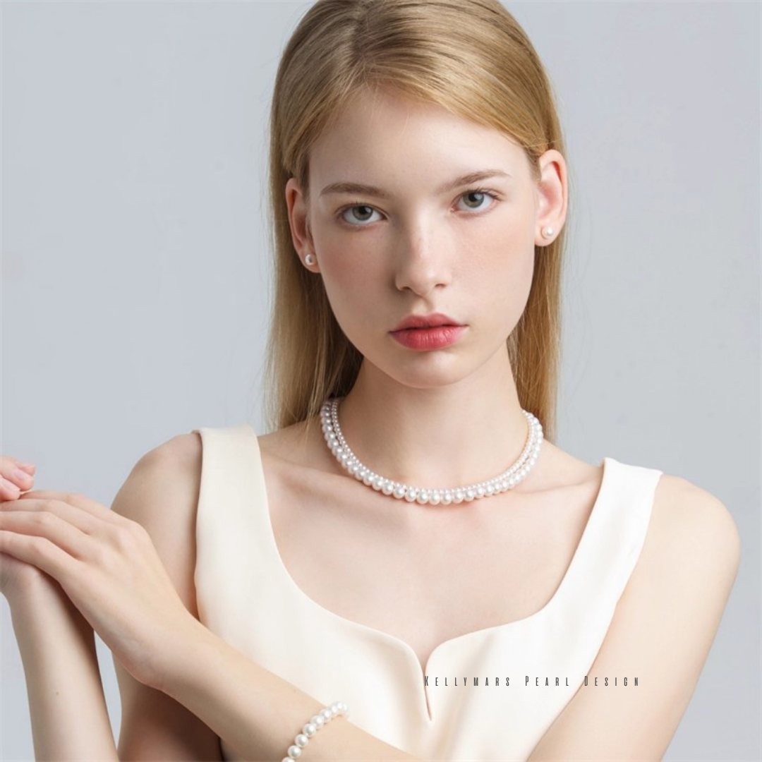Seraph – 4–7.5mm Double Strand Natural Freshwater White Pearl Necklace