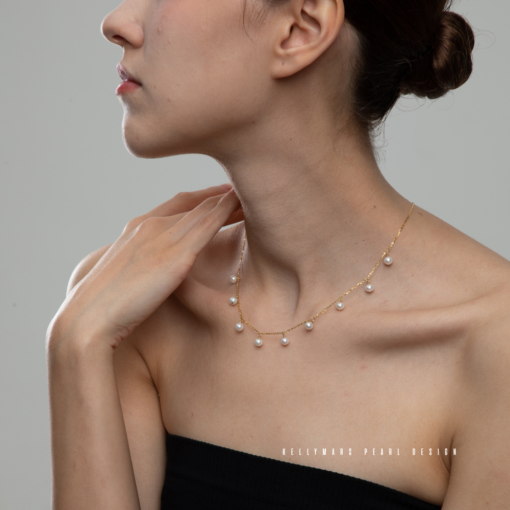 Élan – 4–4.5mm Natural Freshwater Pearl Necklace in 18K Gold Plated