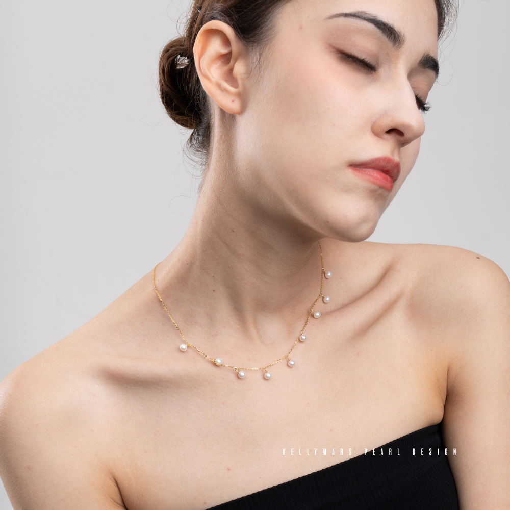 Élan – 4–4.5mm Natural Freshwater Pearl Necklace in 18K Gold Plated