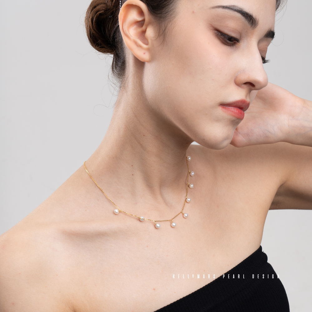 Élan – 4–4.5mm Natural Freshwater Pearl Necklace in 18K Gold Plated