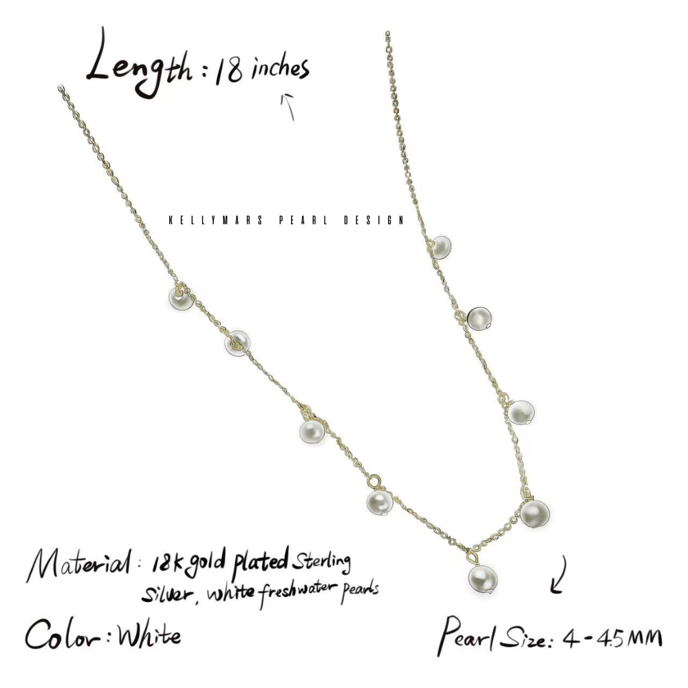 Élan – 4–4.5mm Natural Freshwater Pearl Necklace in 18K Gold Plated