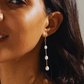 5mm-5.5mm 18K Solid Gold Natural Freshwater Pearl Drop Earrings - AAA Quality