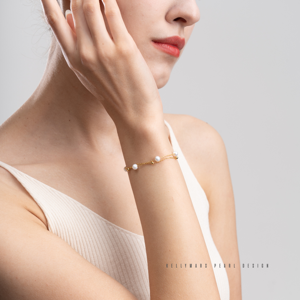 Liora – 5–5.5mm Natural Freshwater Pearl Double Layer Bracelet