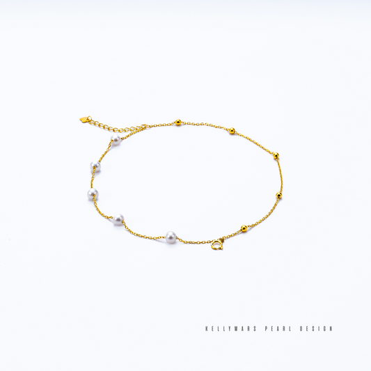 5mm-5.5mm Natural Freshwater Pearl Bracelet in 18K Gold Plated – AAA Grade Double Layer Minimalist Fine Jewellery