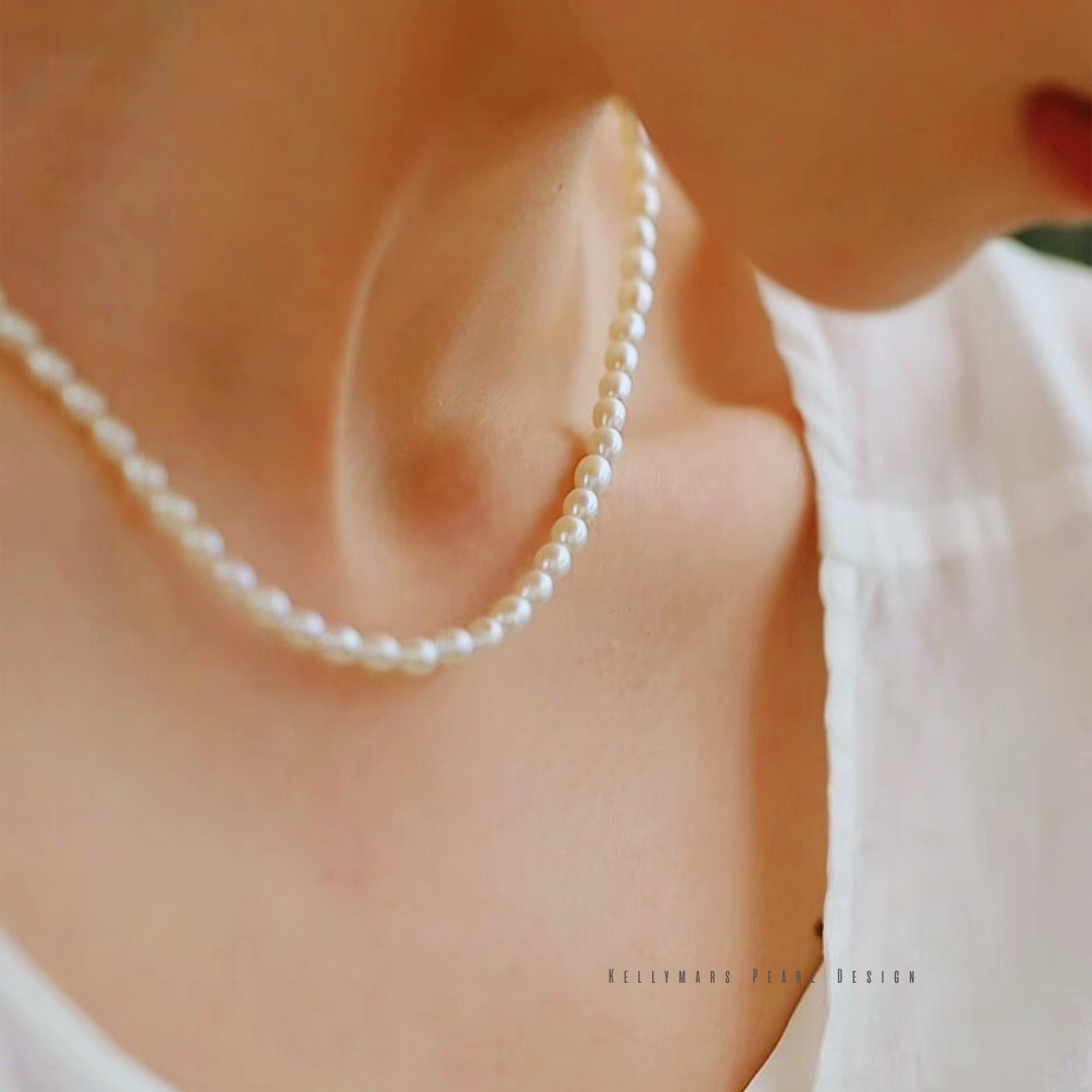 Nerina – 6–6.5mm 18K Gold Plated Minimalist Rice Pearl Necklace