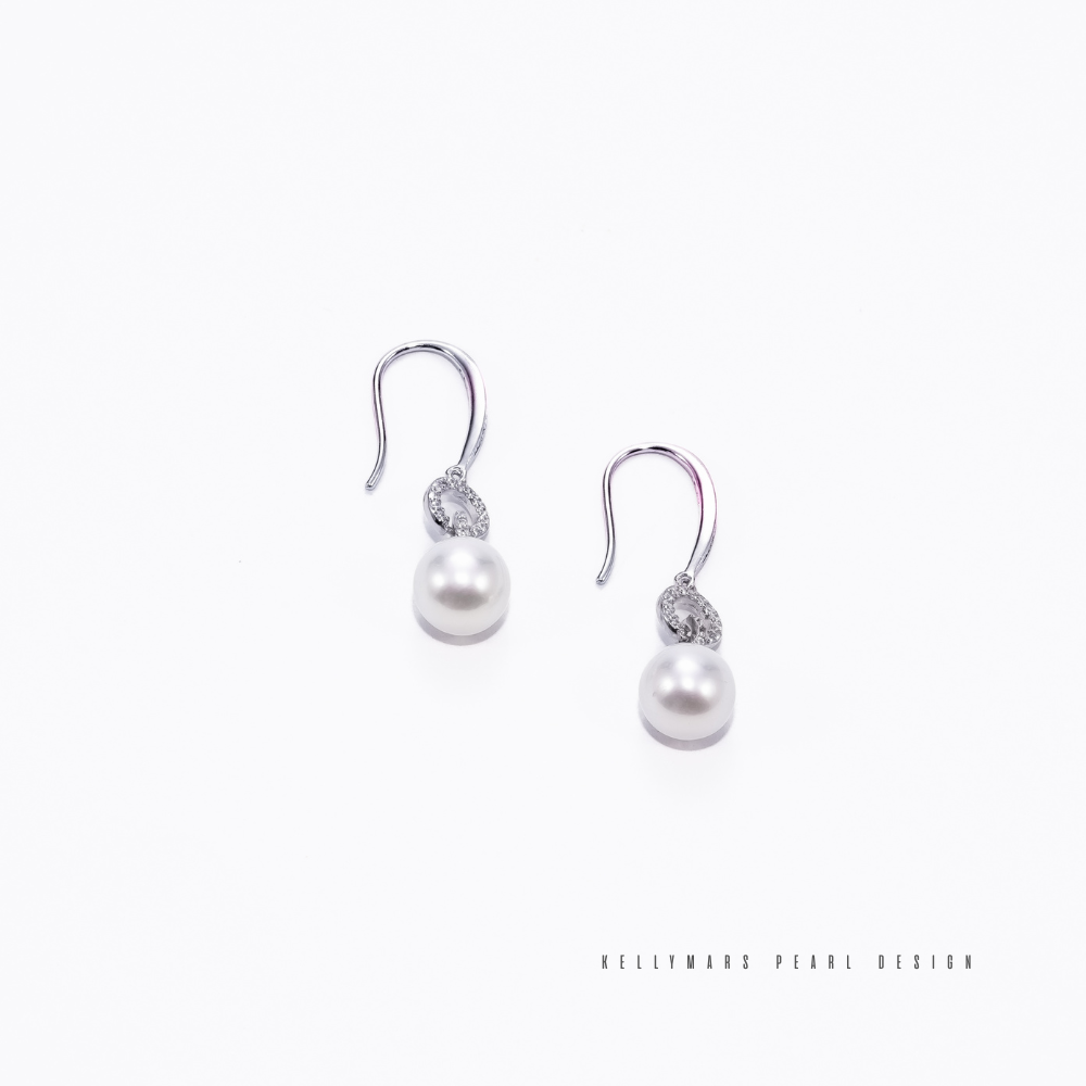 8mm-8.5mm Natural Freshwater Pearl Hoop Earrings in 925 Sterling Silver – AAA Quality Minimalist Design