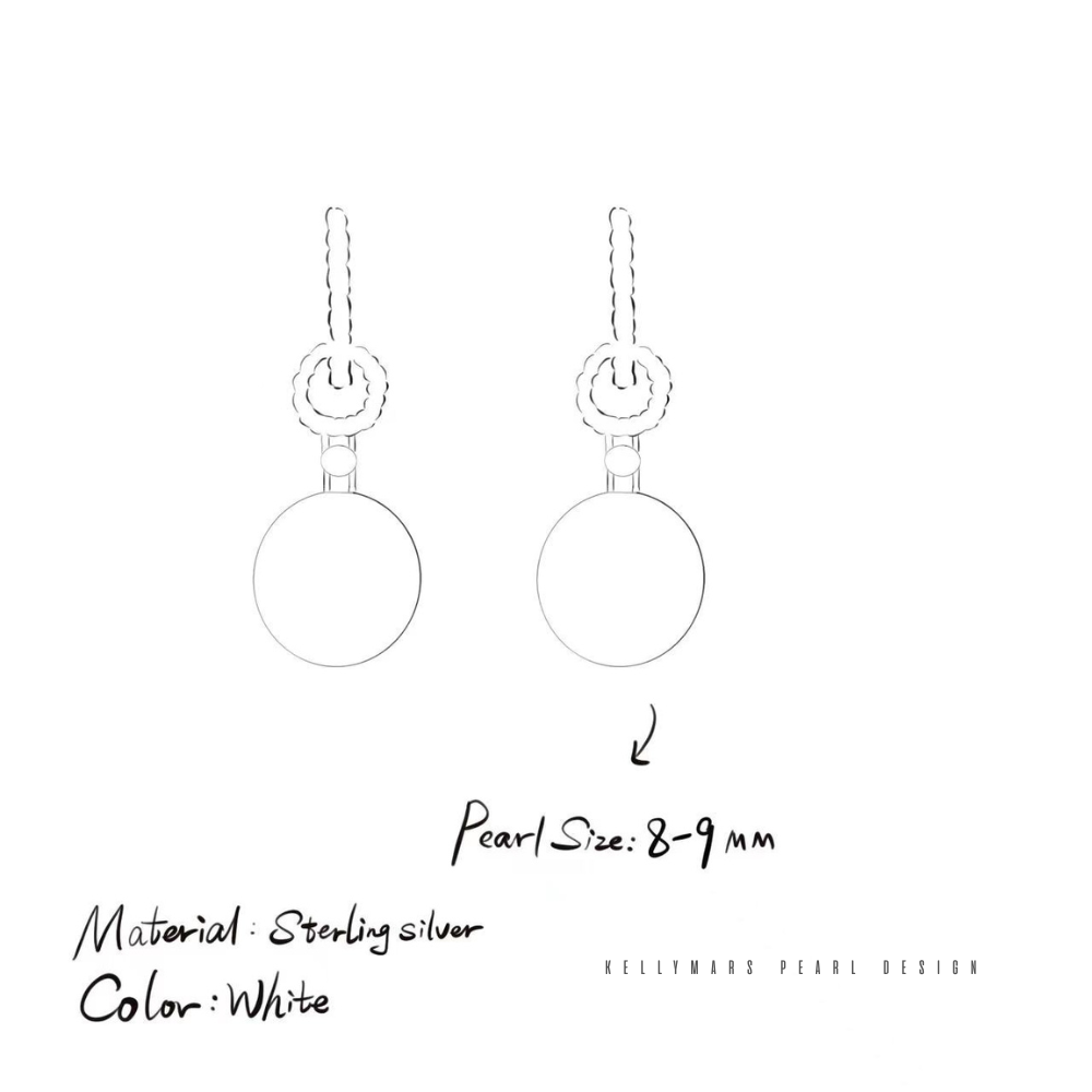 8mm-8.5mm Natural Freshwater Pearl Hoop Earrings in 925 Sterling Silver – AAA Quality Minimalist Design