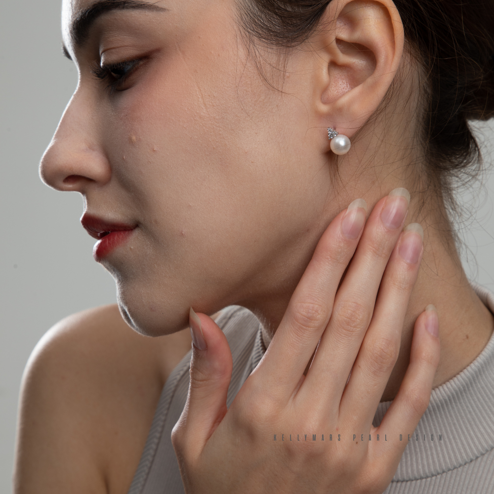 6mm-6.5mm Natural Freshwater Pearl Stud Earrings in 925 Sterling Silver – AAA Quality Minimalist Design