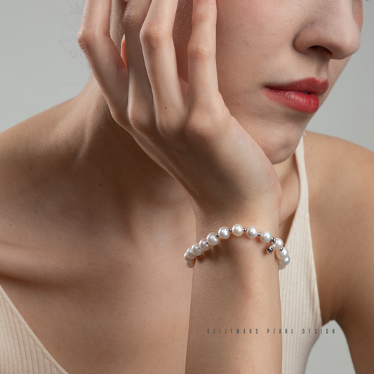 6mm-6.5mm Sterling Silver Natural Freshwater Pearl Bracelet – AAA Quality Minimalist Design