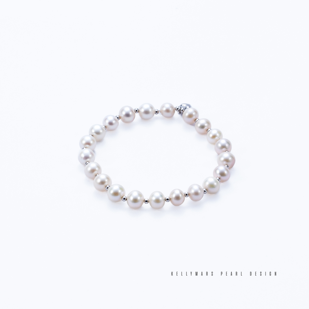 6mm-6.5mm Sterling Silver Natural Freshwater Pearl Bracelet – AAA Quality Minimalist Design