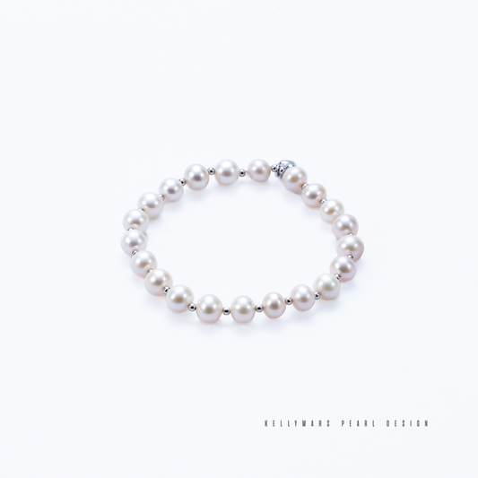 6mm-6.5mm Sterling Silver Natural Freshwater Pearl Bracelet – AAA Quality Minimalist Design