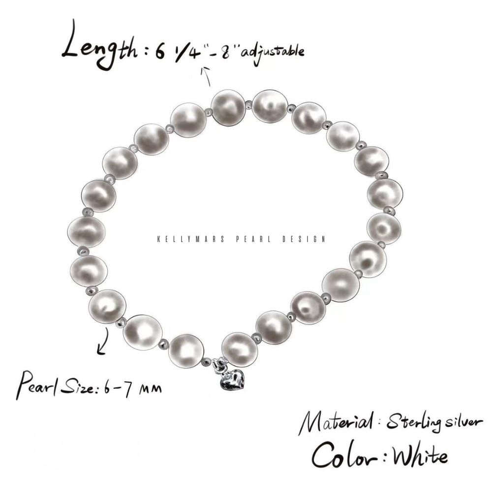 6mm-6.5mm Sterling Silver Natural Freshwater Pearl Bracelet – AAA Quality Minimalist Design