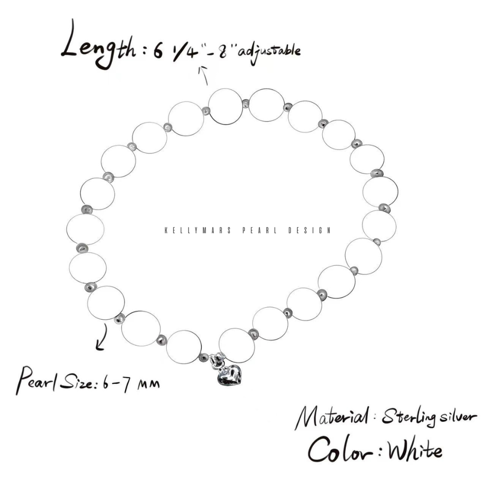 6mm-6.5mm Sterling Silver Natural Freshwater Pearl Bracelet – AAA Quality Minimalist Design