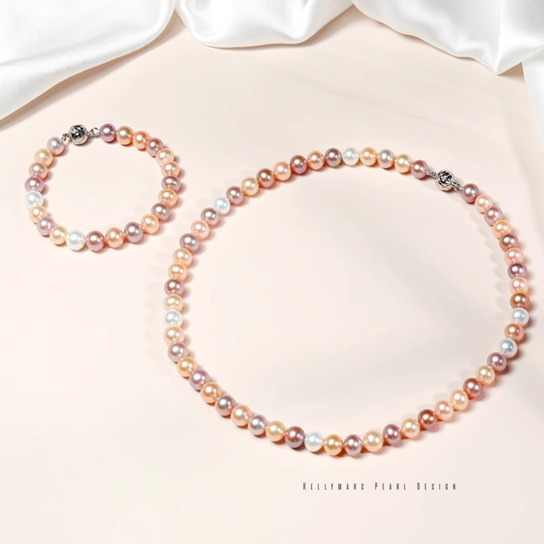 Prism – 7–7.5mm Natural Freshwater Multicolor Pearl Bracelet