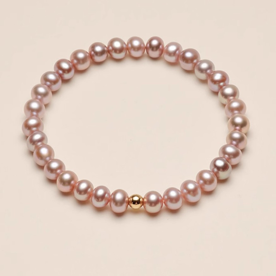 7.0-7.5mm Freshwater Purple Pearl Bracelet - AAA Quality