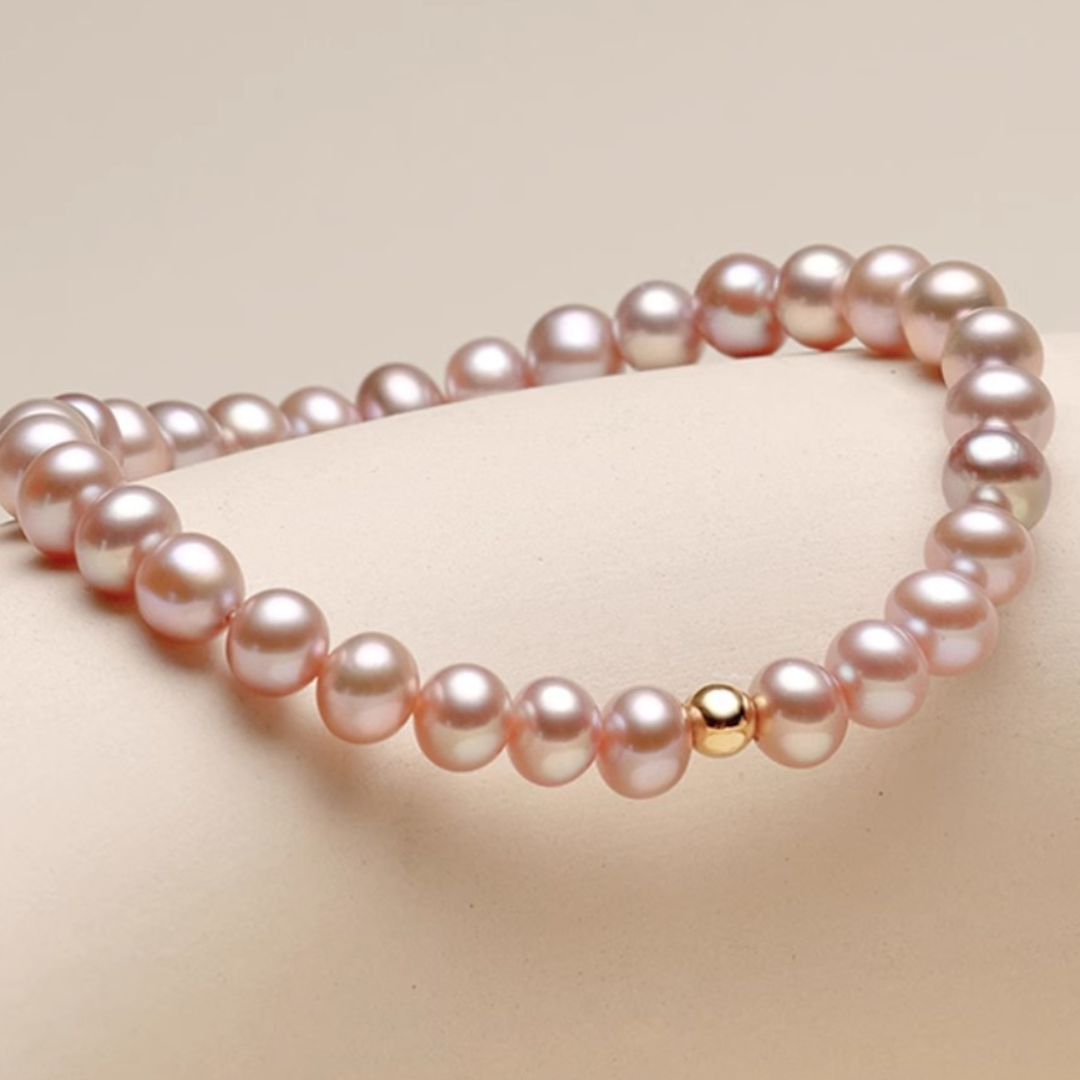 7.0-7.5mm Freshwater Purple Pearl Bracelet - AAA Quality