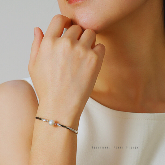 Sora – 7–7.5mm 925 Sterling Silver Natural Freshwater Pearl Bracelet