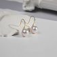 7mm-7.5mm 18K Solid Gold Janpanese Akoya Seawater Finest Pearl Earrings - AAA Quality