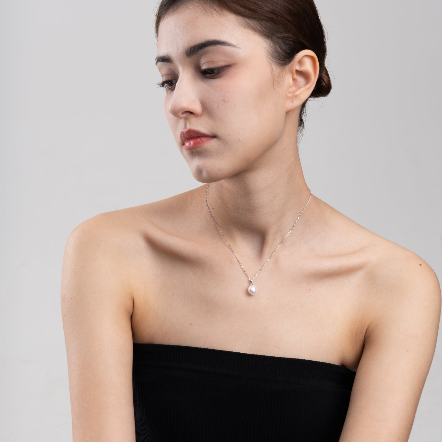 7mm-7.5mm Natural Freshwater Pearl Pendant in Hypoallergenic 925 Sterling Silver – AAA Grade Minimalist Fine Jewelry