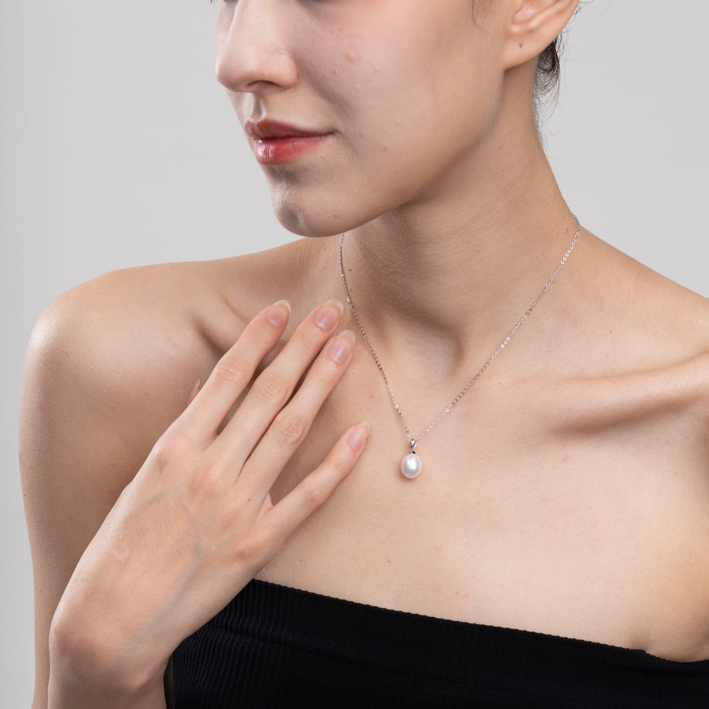 7mm-7.5mm Natural Freshwater Pearl Pendant in Hypoallergenic 925 Sterling Silver – AAA Grade Minimalist Fine Jewelry
