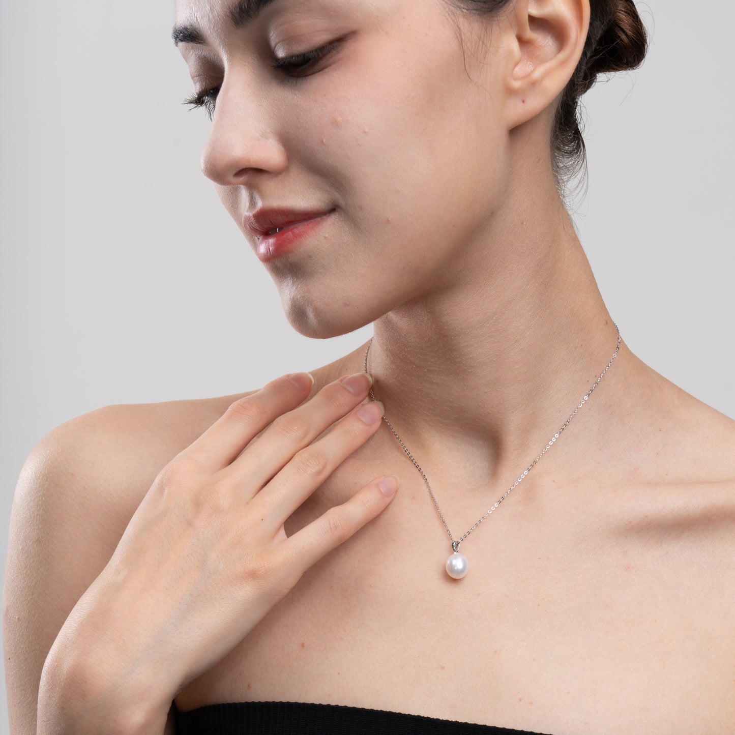 7mm-7.5mm Natural Freshwater Pearl Pendant in Hypoallergenic 925 Sterling Silver – AAA Grade Minimalist Fine Jewelry