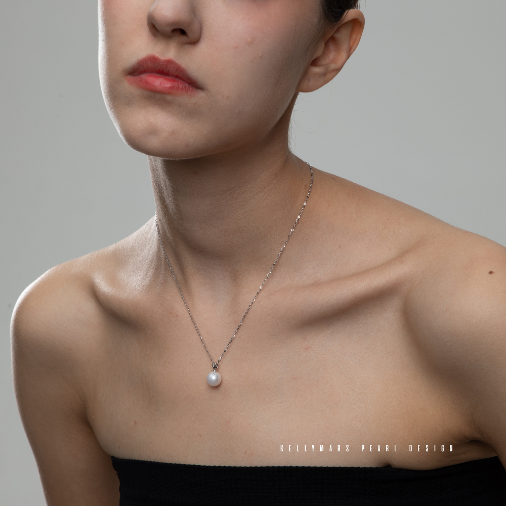 7mm-7.5mm Natural Freshwater Pearl Pendant in Hypoallergenic 925 Sterling Silver – AAA Grade Minimalist Fine Jewelry