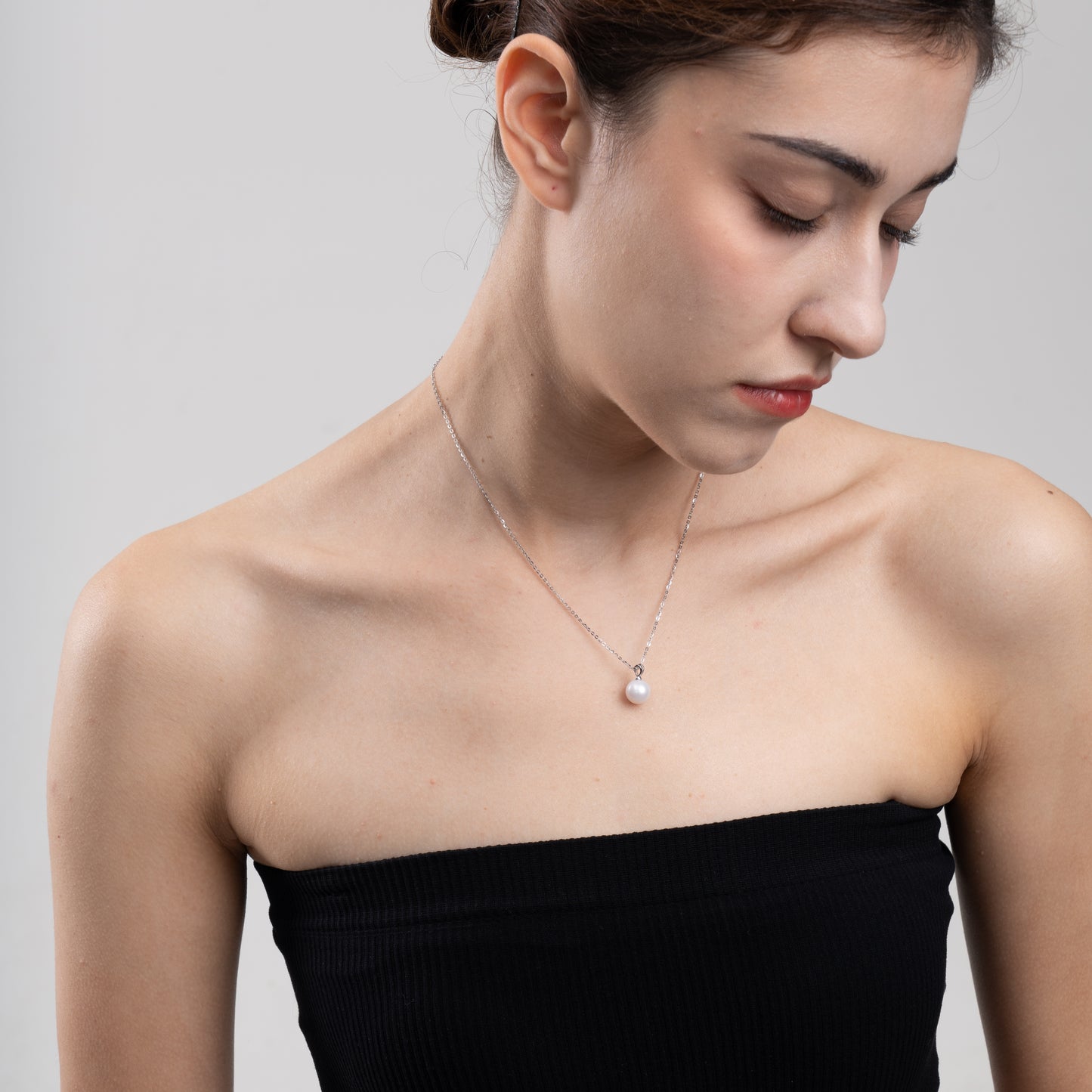 7mm-7.5mm Natural Freshwater Pearl Pendant in Hypoallergenic 925 Sterling Silver – AAA Grade Minimalist Fine Jewelry