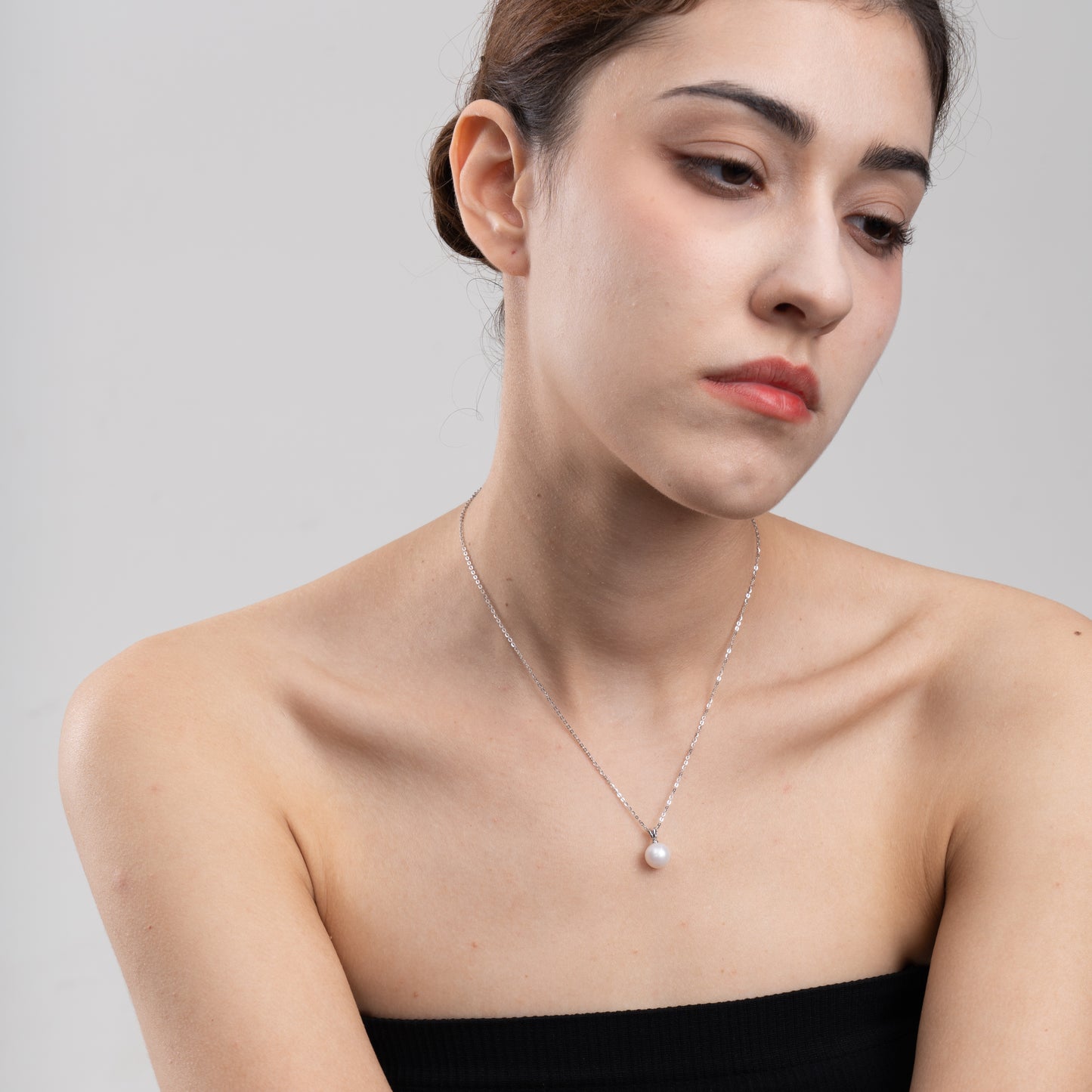 7mm-7.5mm Natural Freshwater Pearl Pendant in Hypoallergenic 925 Sterling Silver – AAA Grade Minimalist Fine Jewelry