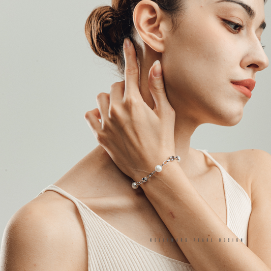 7mm-7.5mm Sterling Silver Natural Freshwater Pearl Bracelet – AAA Quality Minimalist Design