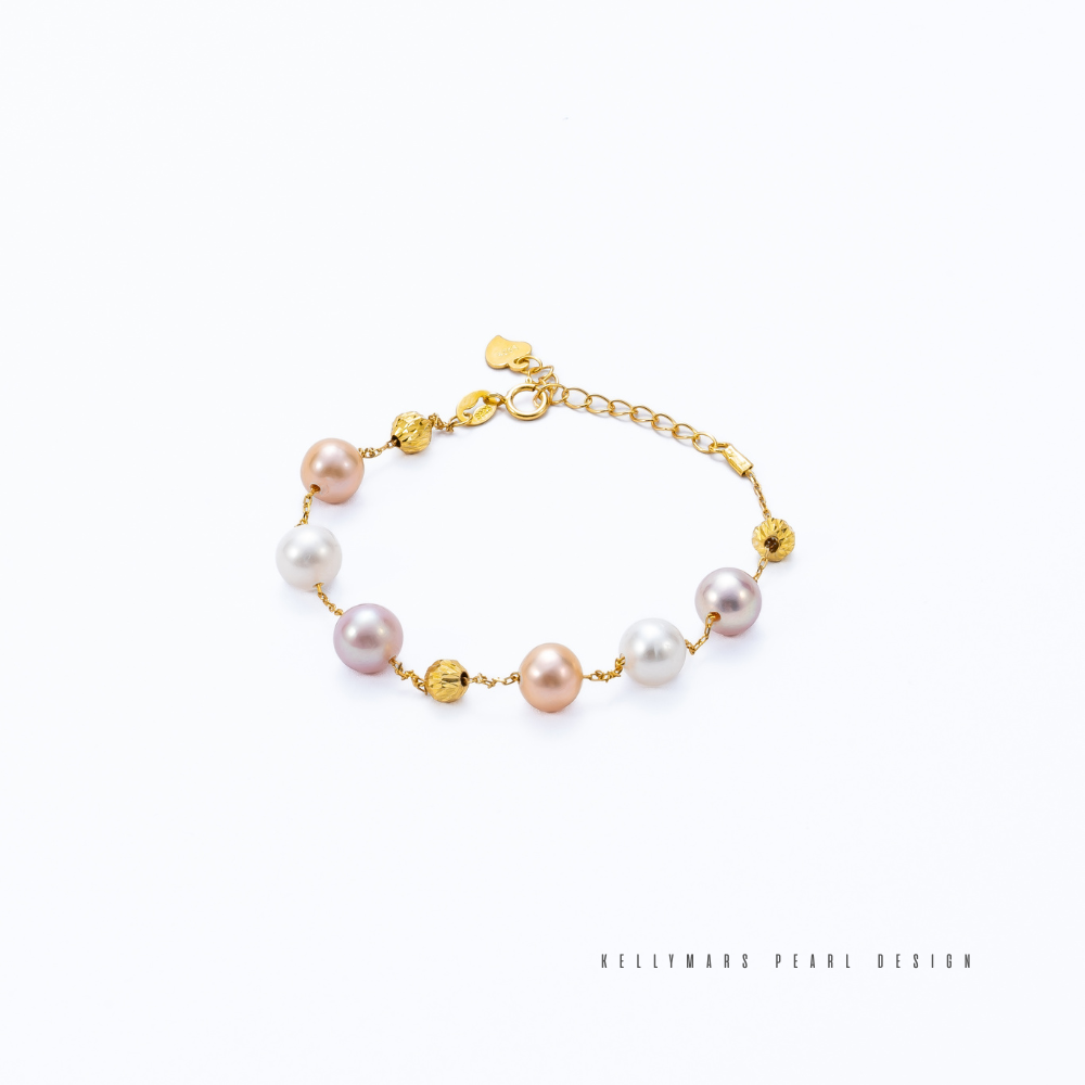 Zaya – 7–7.5mm Mixed Colour Natural Freshwater Pearl Bracelet