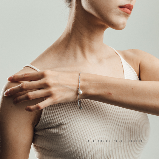 7mm-7.5mm Natural Freshwater Pearl Bracelet in Sterling Silver – AAA Grade Minimalist Fine Jewellery