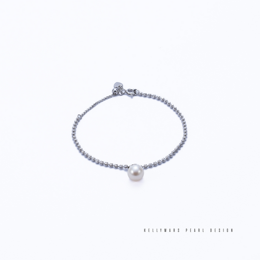 7mm-7.5mm Natural Freshwater Pearl Bracelet in Sterling Silver – AAA Grade Minimalist Fine Jewellery