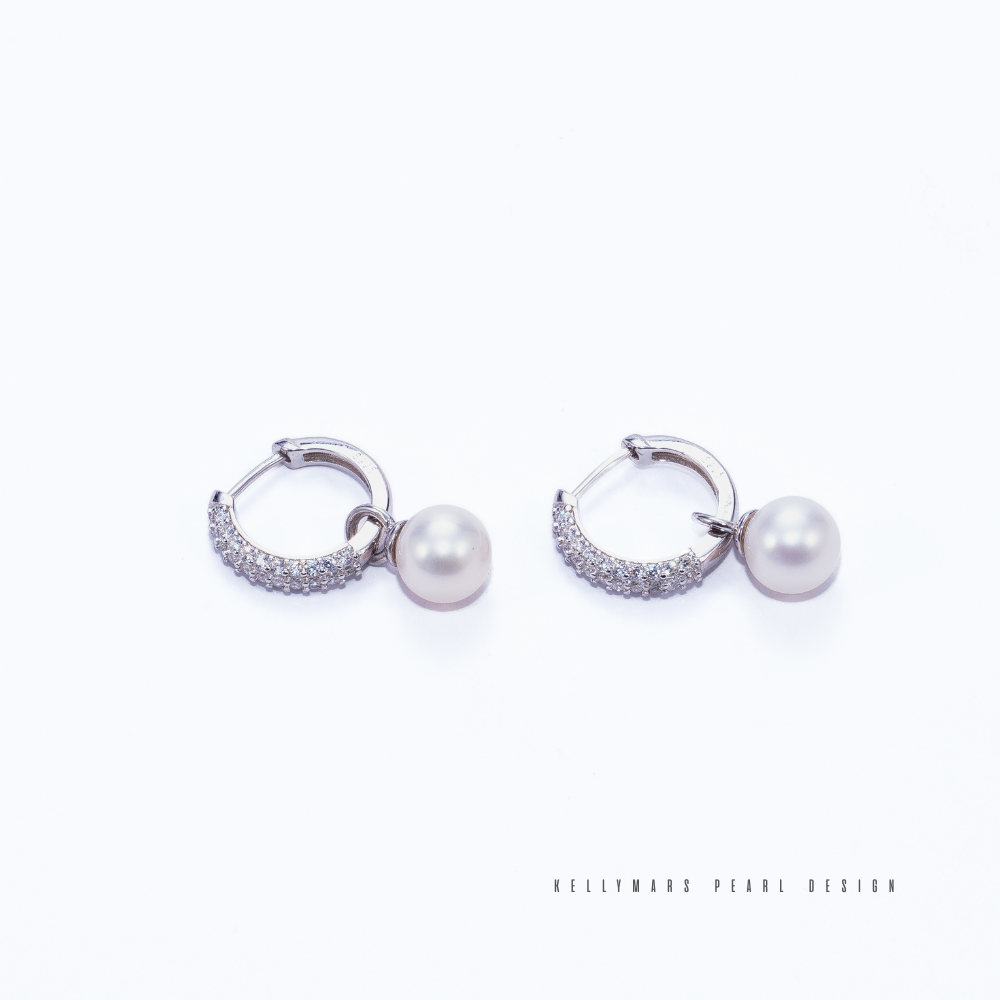 Selis – 7–7.5mm Natural Freshwater Pearl Hoop Earrings 3-in-1 Design