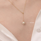 7mm-9.5mm 18K Solid Gold Janpanese Akoya Seawater Y Shaped Adjustable Pearl Pendant Necklace - AAA Quality